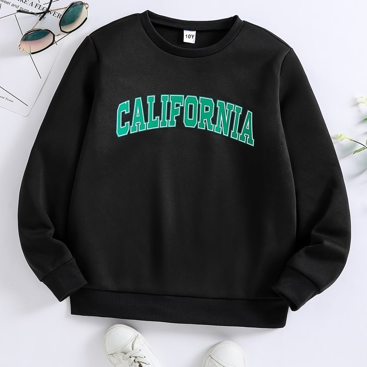 Girls Sweatshirt ''California'' Graphic Comfort Fit Long Sleeve Top Pullovers