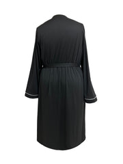 Women's Plus Size Lounge Robe with Pockets