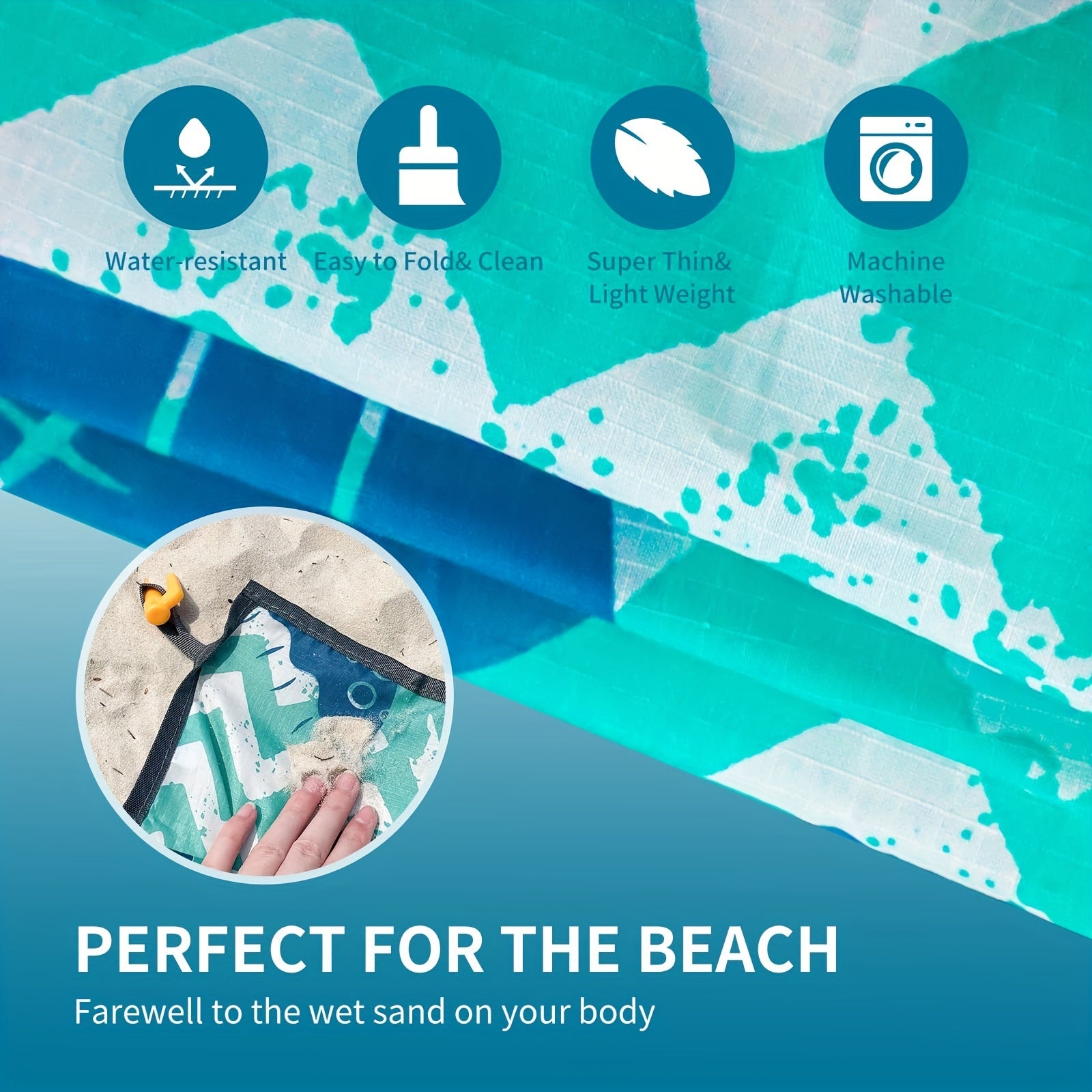 Sandproof Waterproof Pocket Blanket Lightweight Beach Mat