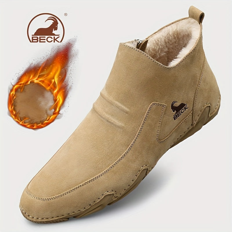 Men's Thermal Winter Shoes Boots With Side Zipper