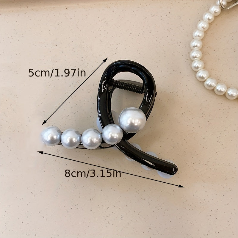 Faux Pearl Hair Claw Stylish Shark Claw Hair Accessory