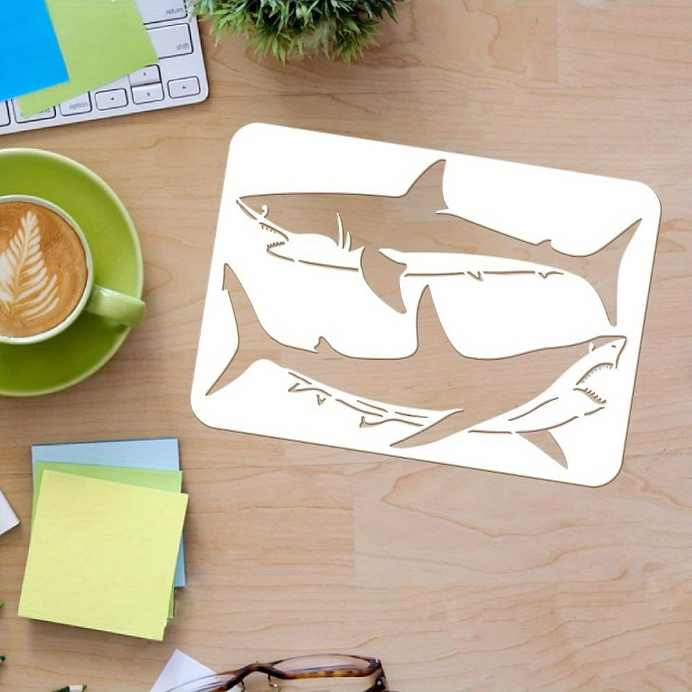 Reusable Shark Drawing Stencil Sea Animal Painting Stencils