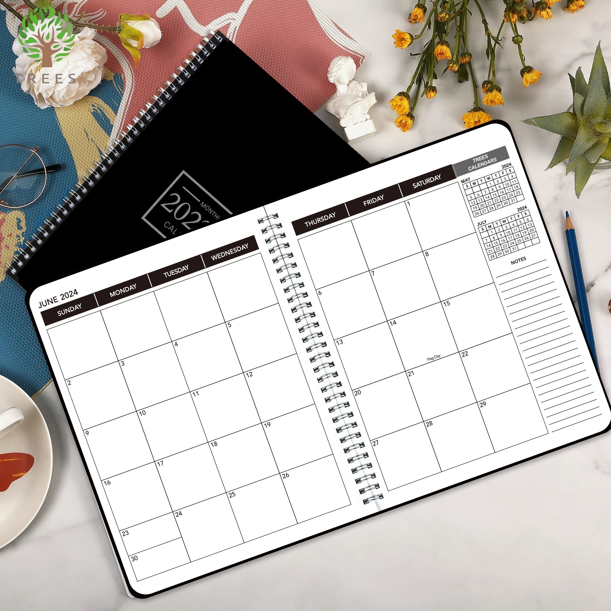 Trees 1pc Monthly Planner Calendar 2 Year Weekly Monthly Planner