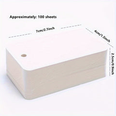 100 Blank Double Sided Word Card Business Message DIY Gift Note Paper