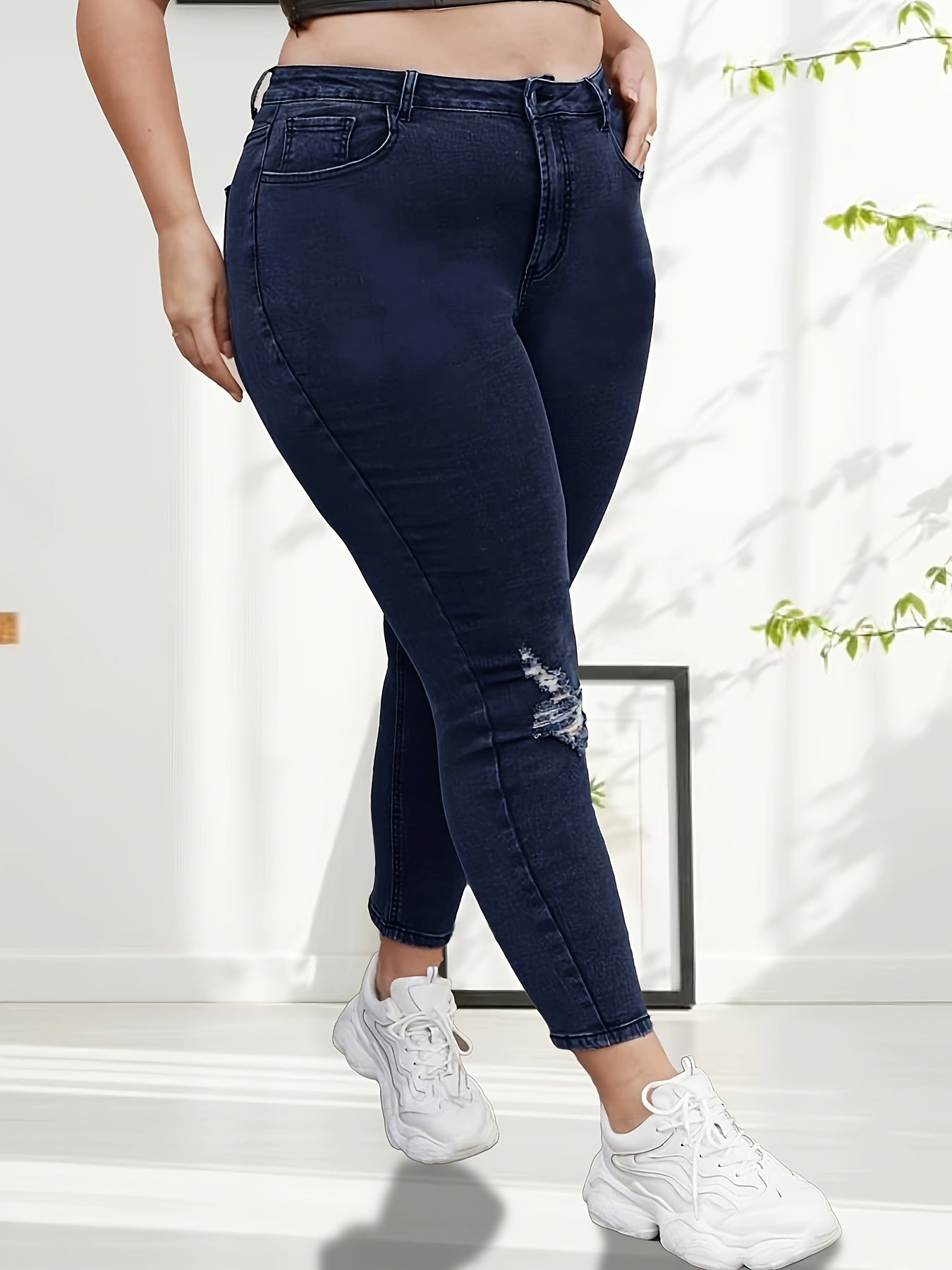  High Waist Stretch Slim Fit Denim Pants