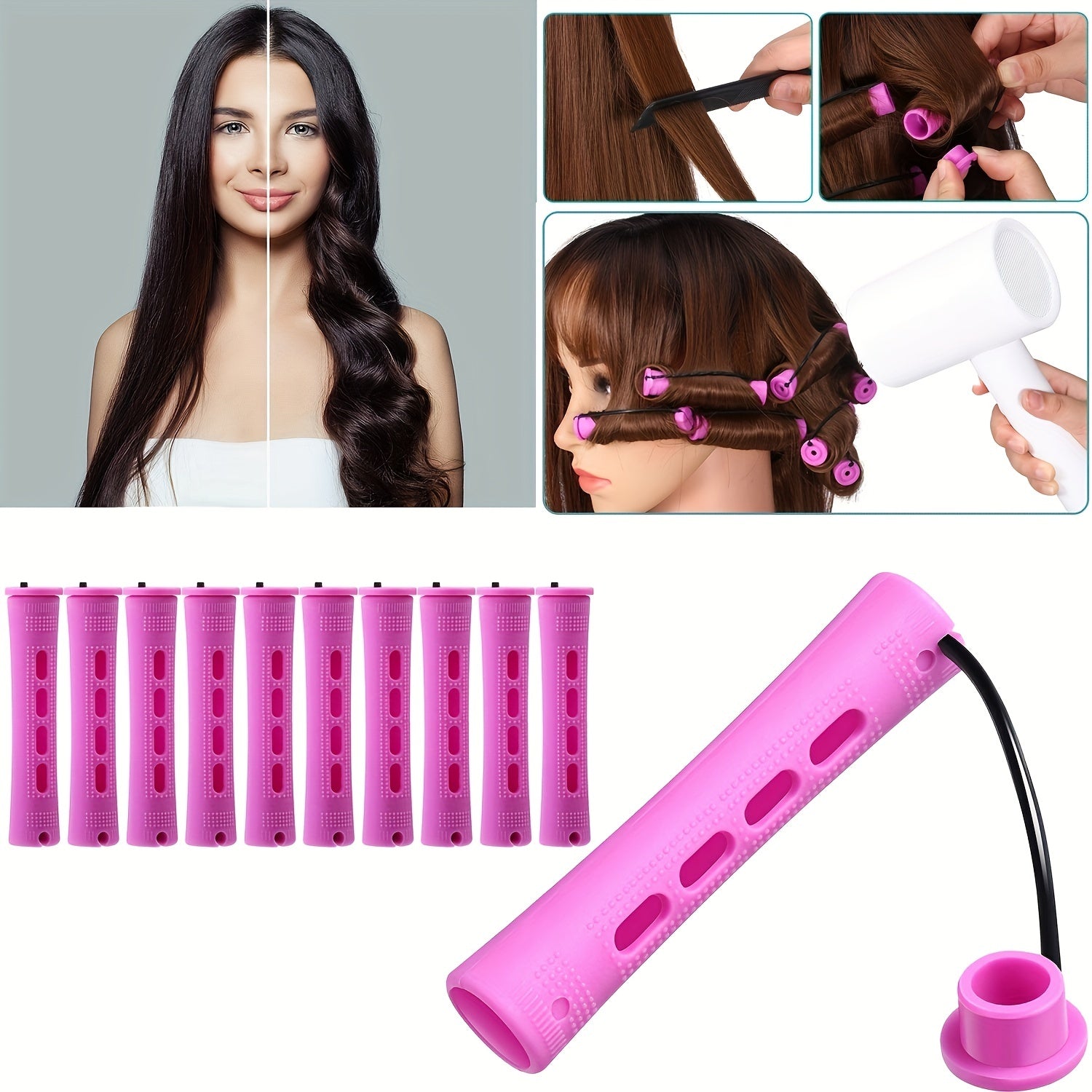10 Pcs Cold Wave Rods Hair Curling Roller Hairdressing Tools