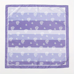 Heart Print Purple Striped Bandana Casual Square Scarf Neckerchief Women