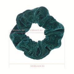 10pcs Velvet Solid Scrunchies Fuzzy Hair Tie Hair Ring Ponytail Holder
