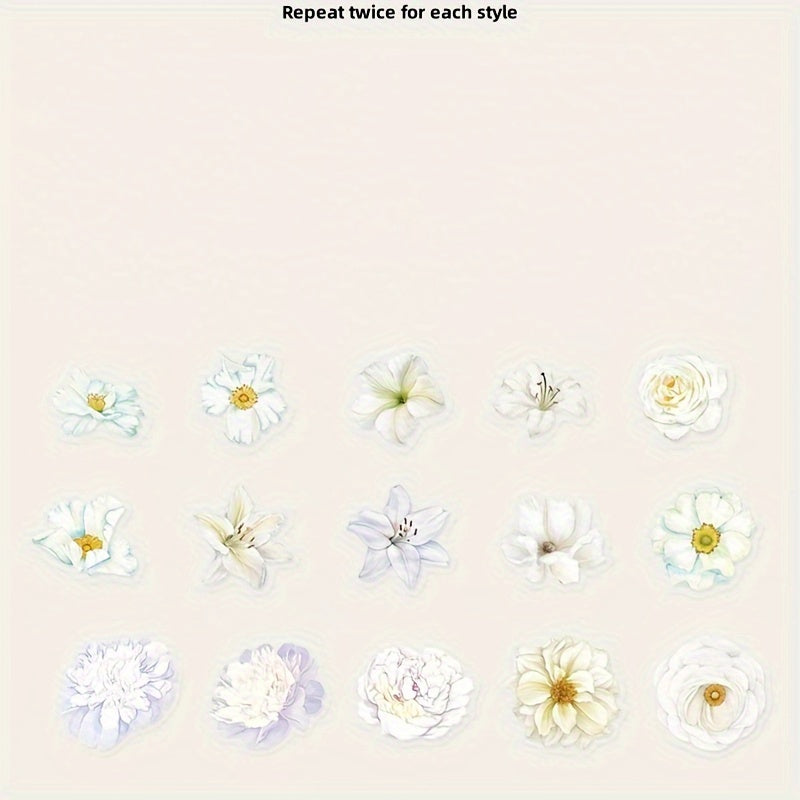 30pcs Flower Dream Series Vintage Notebook DIY Sticker Pack