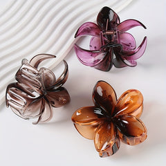 4pcs Flower Hair Clips For Girls Gradient Claw Clips Hair Accessories