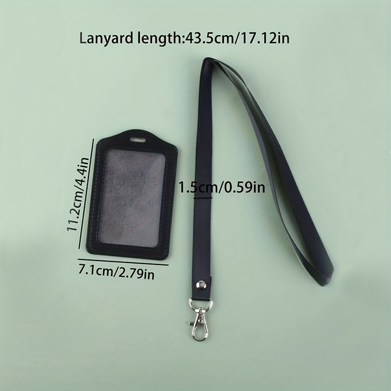 Portable Card Holder Set with Lanyard for Office and School ID Cards