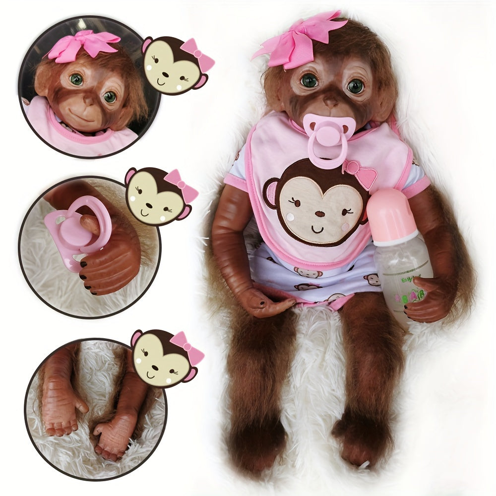 Monkey Reborn Dolls Soft Vinyl and Cloth Body with Monkey Outfits