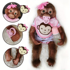 Monkey Reborn Dolls Soft Vinyl and Cloth Body with Monkey Outfits