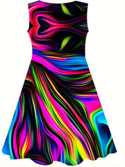 Girls Pattern Graphic Sleeveless Dress for Summer