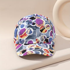 Circle Graffiti Printed Baseball Cap Adjustable Casual Sun Hat Unisex