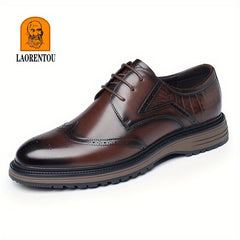 LAORENTOU Men's Brogue Leather Dress Shoes Lightweight Formal Shoes