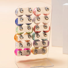 12 Pairs Colorful Pearl Ball Stud Earrings Men Women 6 8 10 12mm