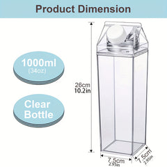 Aeyeele 17oz 34oz Milk Box Water Bottle Portable Square Bottle
