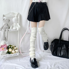 Solid Knitted Leg Warmers Warm Socks Women's Stockings