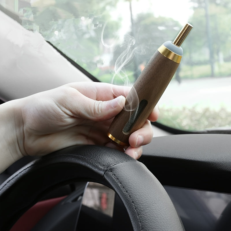 Mini Car Ashtray Wood Portable Smoking Ash Organizer