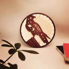 LED Wooden Hanging Sign Retro Holiday Decoration Wall Sticker Pendant