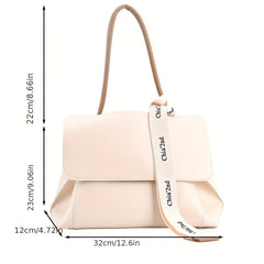 Minimalist Flap Hobo Bag PU Leather Handbag Women's Tote & Shoulder Purse