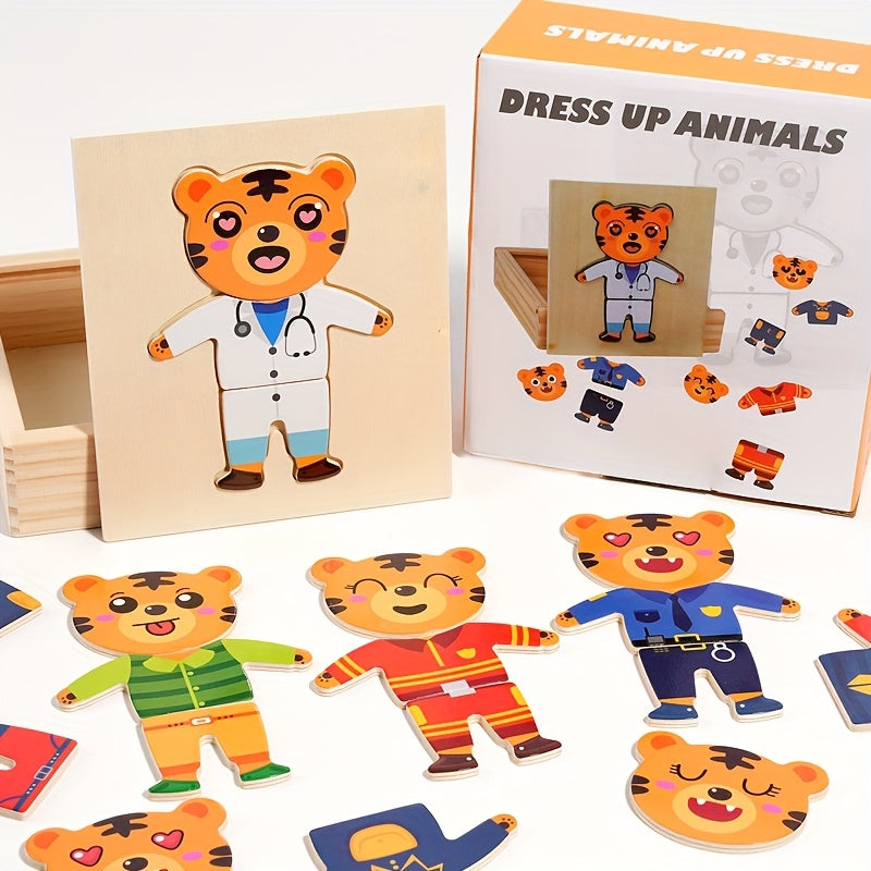 Little Bear Dress Up Game Wooden Toy