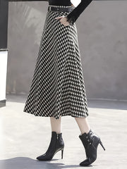  Allover Print High Rise A-line Maxi Skirt With Pockets