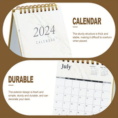 Mini Marble Pattern Desk Calendar 6 12 for Office and School