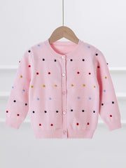 Toddler Girls Button Down Knit Cardigan Sweater