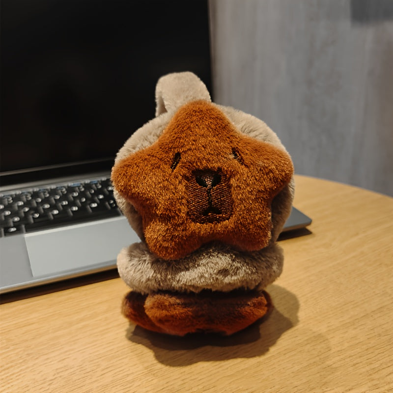 Women's Cartoon Capybara Plush Earmuffs Cozy Polyester Fiber