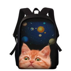 13in Children School Bag Cat Print Orthopedic Bookbag