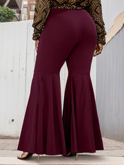  High Rise Flared Leg Trousers