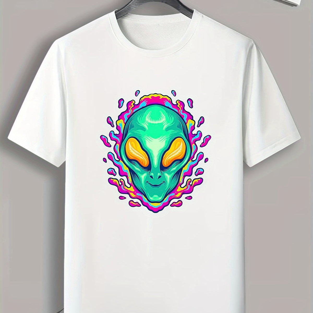 Alien Print Men's Graphic T-shirt for Summer