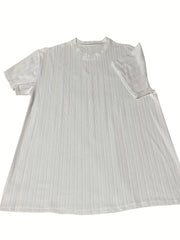  Solid Textured Short Sleeve Round Neck Top & Shorts Set