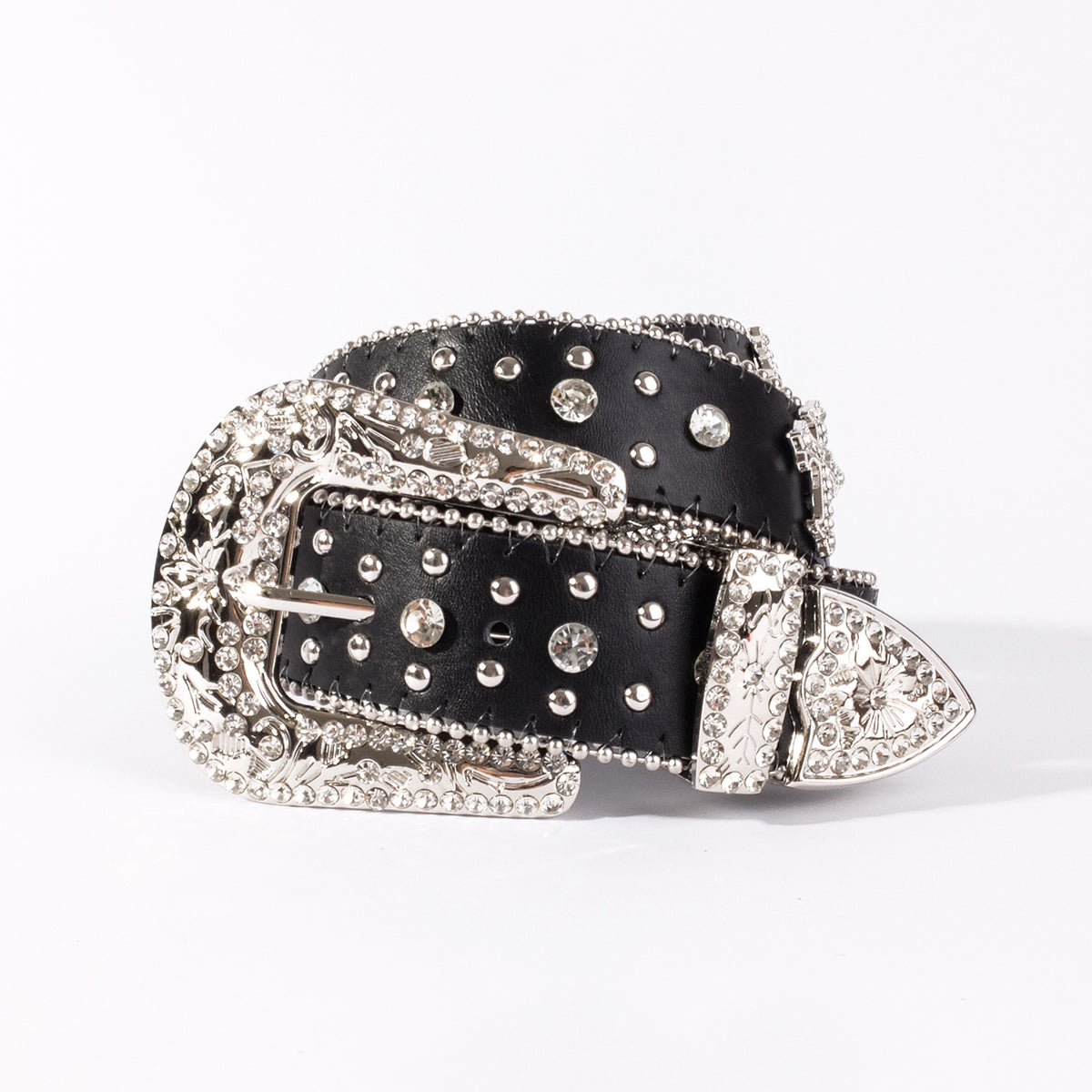 Men's Rhinestone Belt Cross Western Cowboy Cowgirl Jewelry Leather Belt