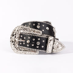Men's Rhinestone Belt Cross Western Cowboy Cowgirl Jewelry Leather Belt