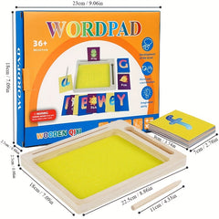 Wooden Sand Drawing Board - Early Learning Toy for Alphabet & Number Recognition