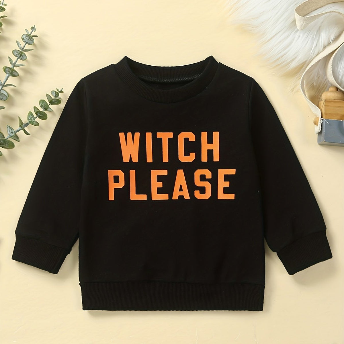 Baby Halloween WITCH Print Sweatshirt Long Sleeve Pullover Top