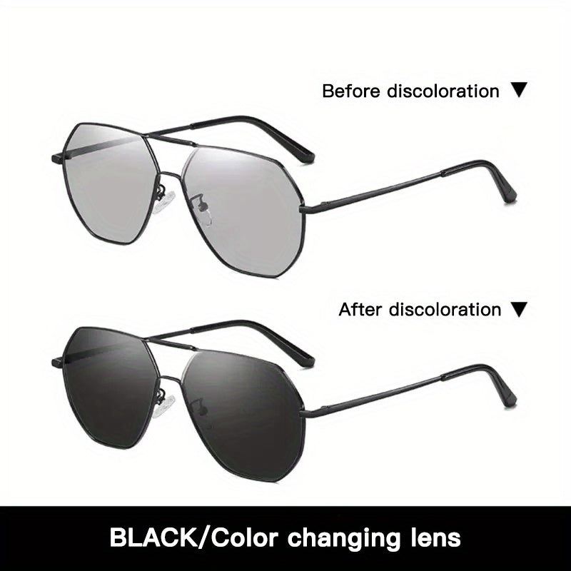 Men's Polarized Sunglasses Lightweight Metal Frame Driving Fishing Glasses