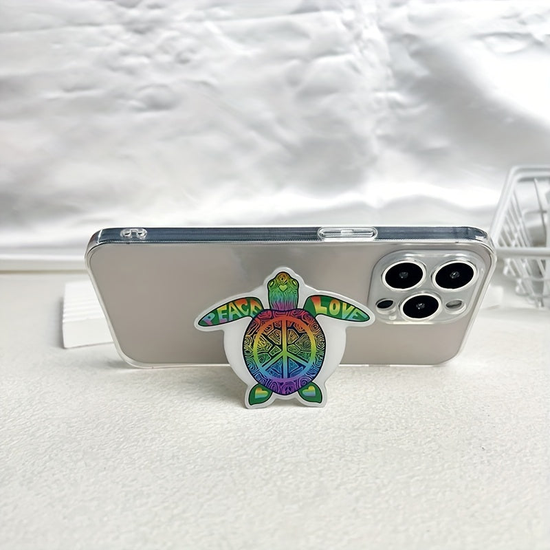 Peace Rainbow Turtle Grip Mobile Phone Holder