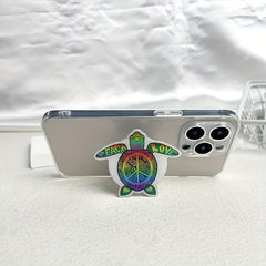 Peace Rainbow Turtle Grip Mobile Phone Holder