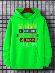 Men's Scientists Print Hoodie Casual Drawstring Sweatshirt