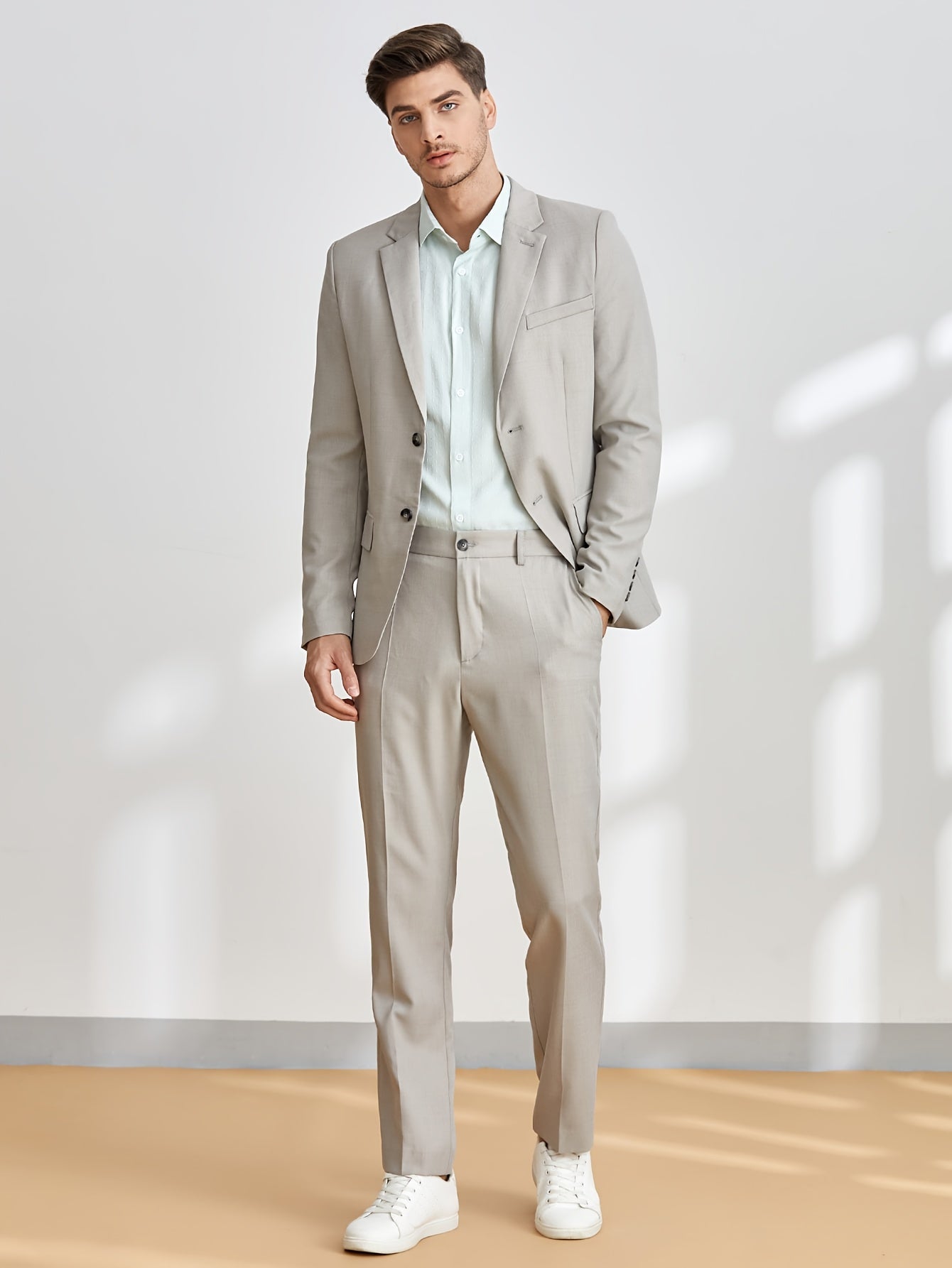 Men's 2-Piece Suit Jacket & Dress Pants Set for Business Dinner Wedding