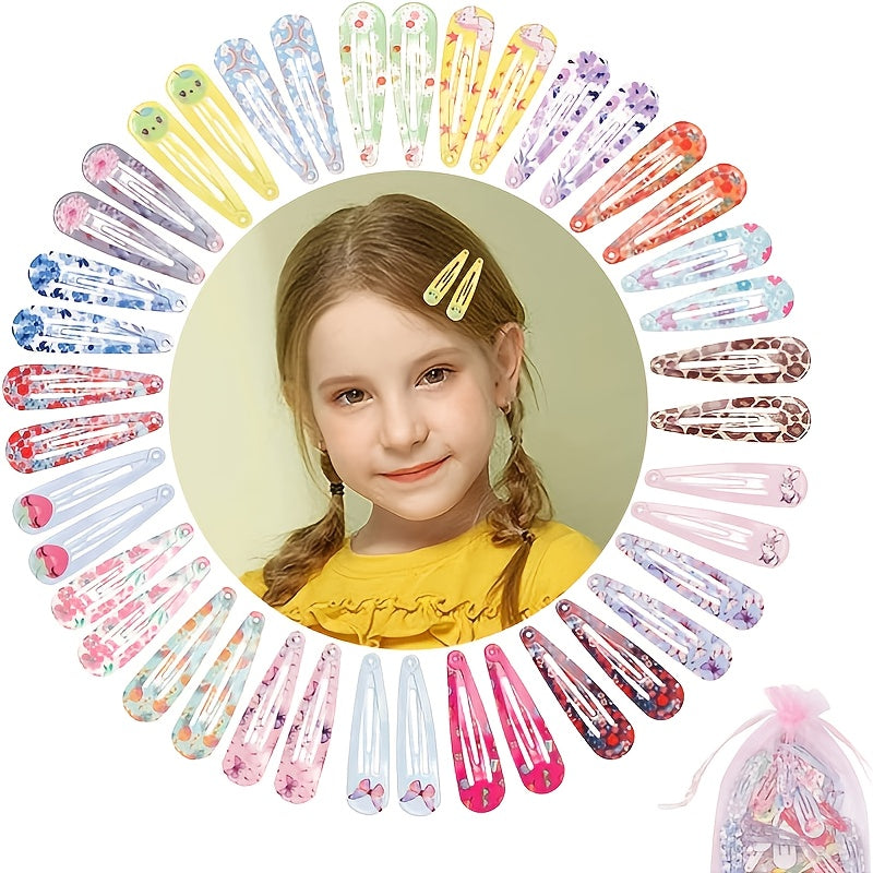 Colorful Metal Snap Hair Barrettes HairPin