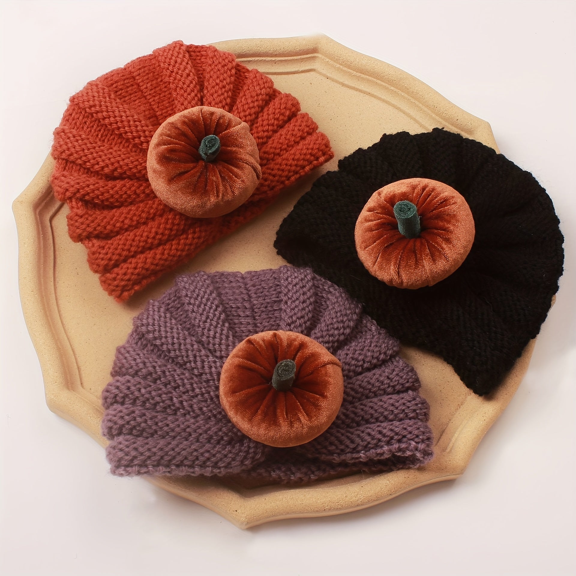 Kids' Pumpkin Head Knit Beanie Hat for Winter