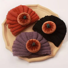 Kids' Pumpkin Head Knit Beanie Hat for Winter