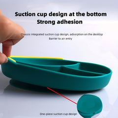 Silicone Baby Divided Food Supplement Bowl Anti-fall Suction Plate