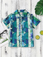 Boys Block Shirt for Beach Vacation