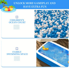 Family Swimming Pool with 4 Rings Oversized Inflatable, Foldable for Home Yard